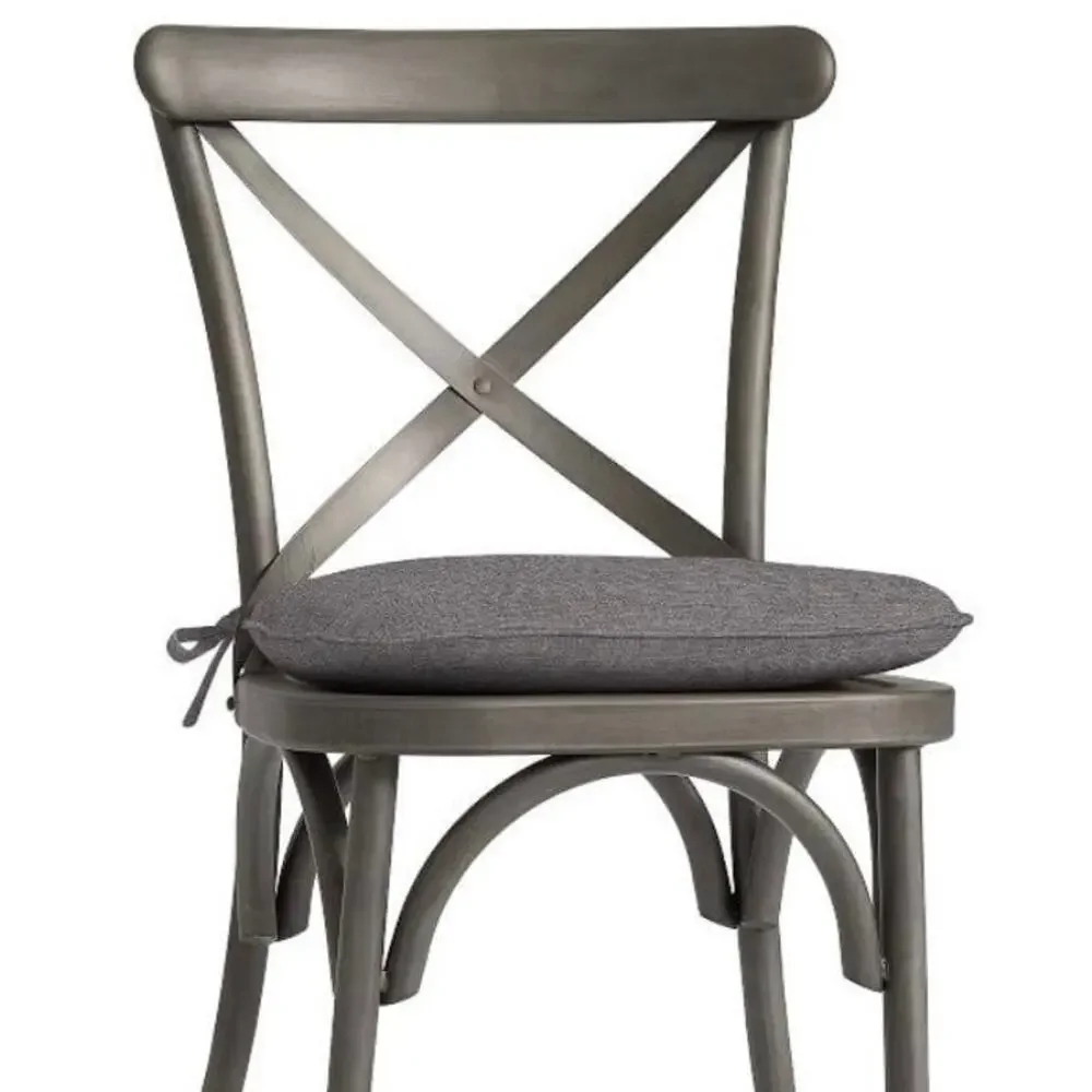 Sunbrella Patio Dining Chair Cushion X-Back Bistro Slate Gray 18.4x17.3